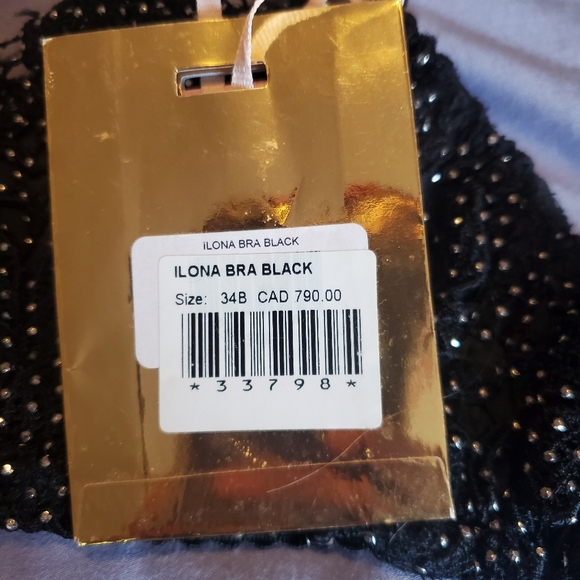 Ilona Black Agent Provocateur bra (34 B) &Suspender Soiree w/ Sworovski Crystals - Picture 7 of 8